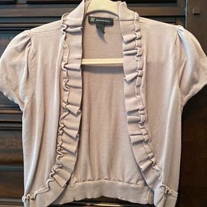 INC International Concepts Taupe, size small, short sleeve cardigan